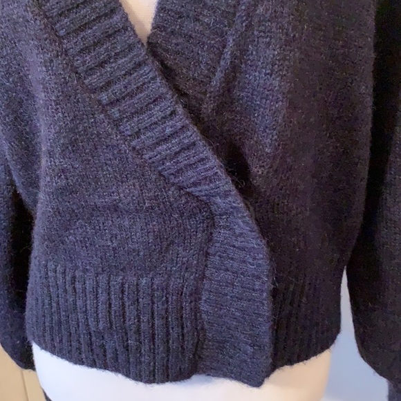 AG Amari Wool Mohair Blend Navy Cardigan Sweater XS - Picture 5 of 15